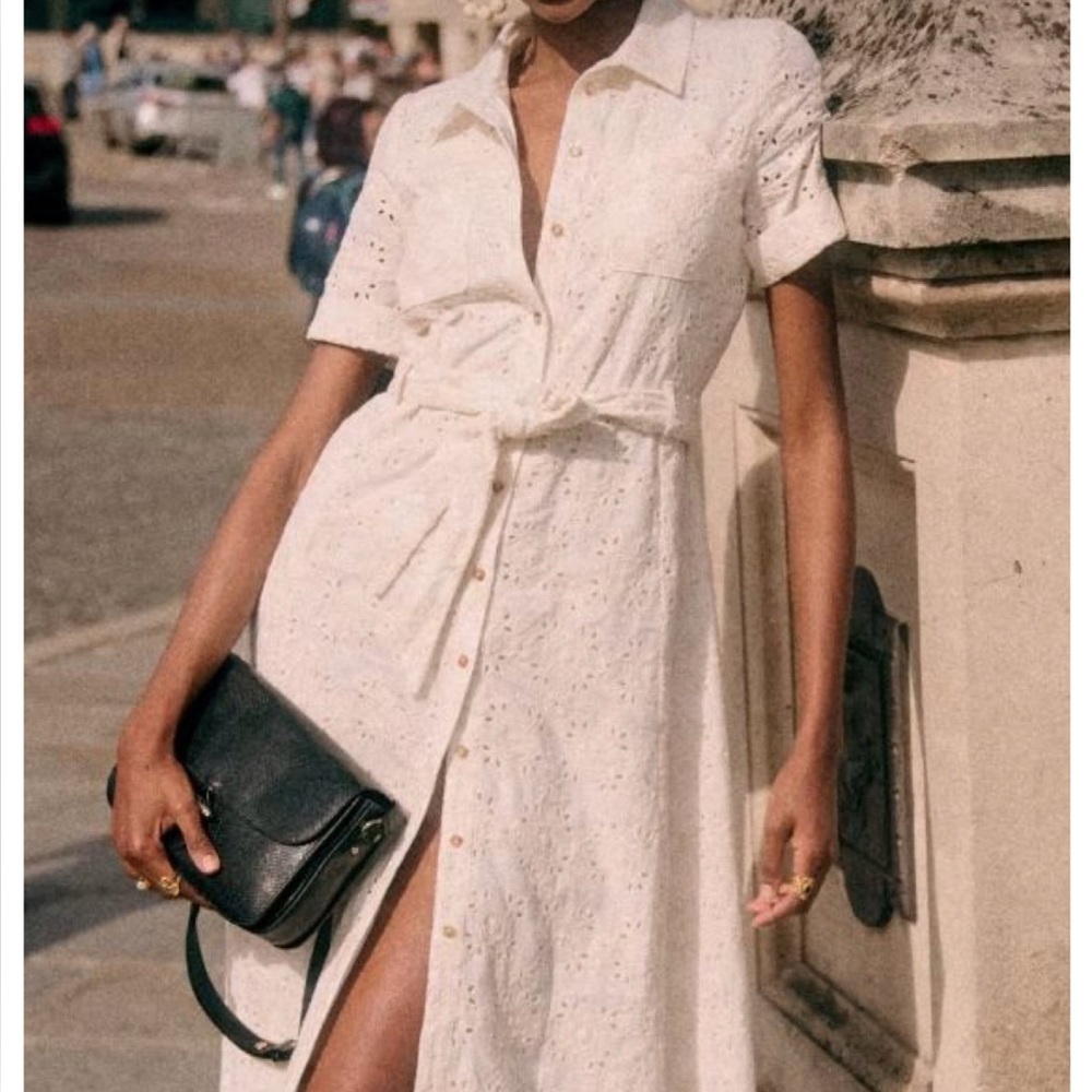Sezane Adèle Dress Ecru - Size 12